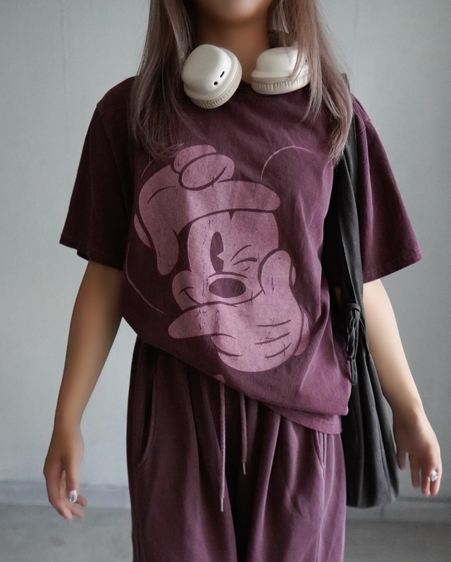 Vintage Disneymickey Washed cotton Tee/redroe