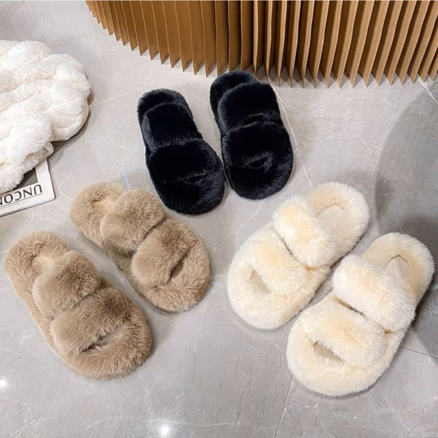 ◆一部即納◆2typeベルトファーサンダル（即納:1-4営業日/予約:1-2週間程でお届け）