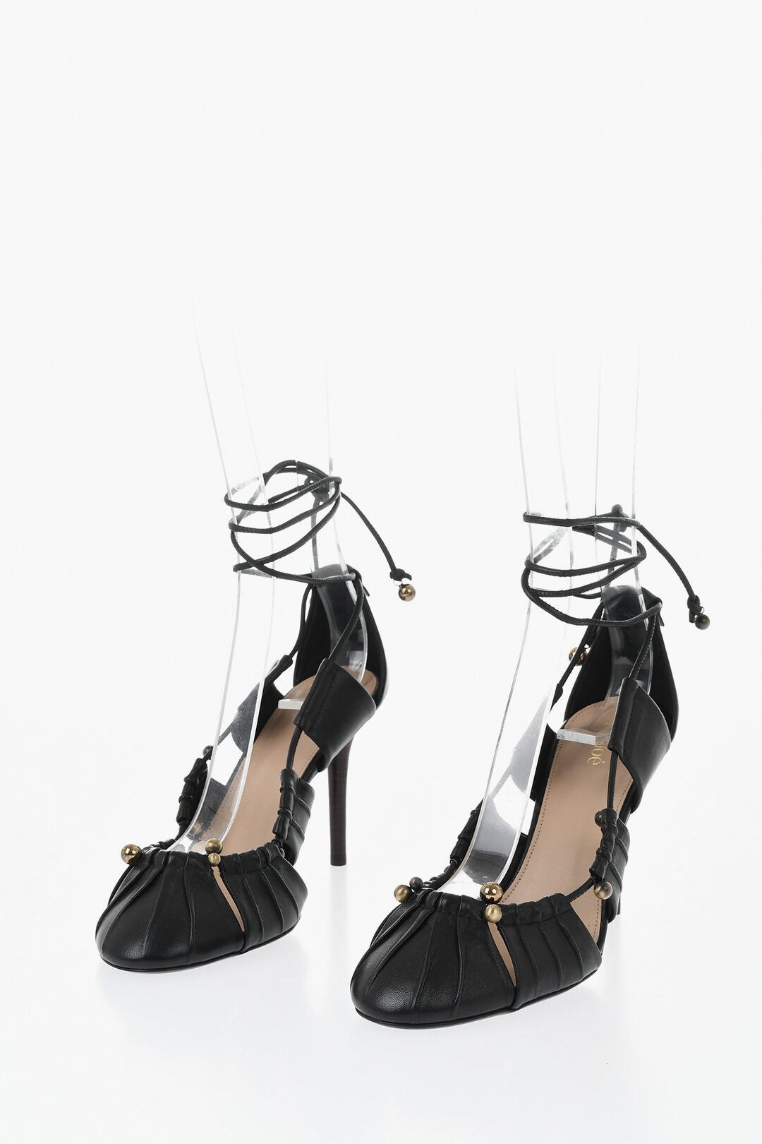 CHLOE レースアップシューズ カーフレザー