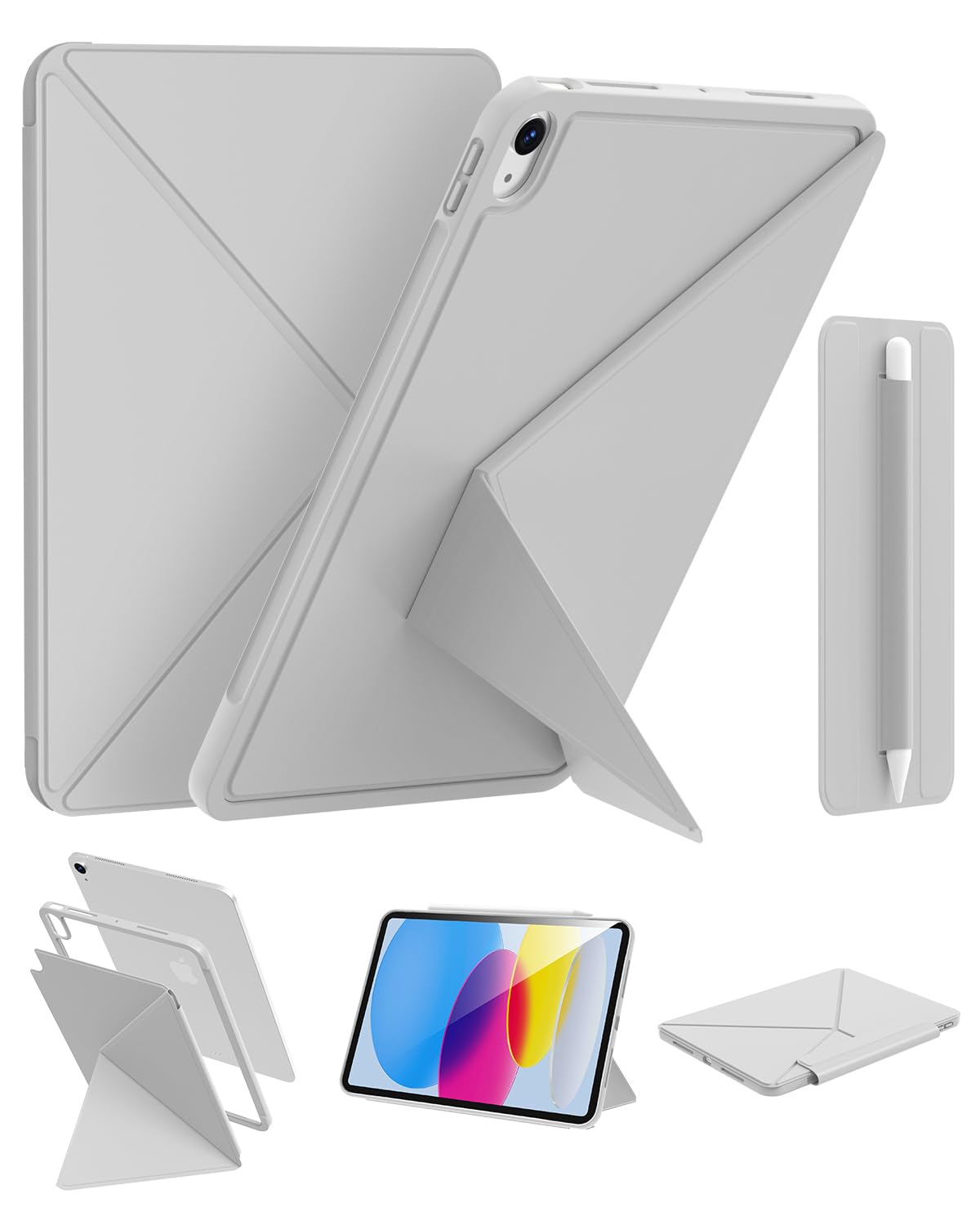 VioraShell iPad A16 ケース 11世代/10世代(2022/2025) 専用 横置/縦置 角度調整可能 薄型軽量 磁気吸着 着脱式