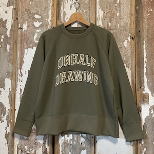 UNHALF DRAWING　SWEAT LONG SLEEVE　アンハーフドローイング　リサイクルポリエステルクルースウェット