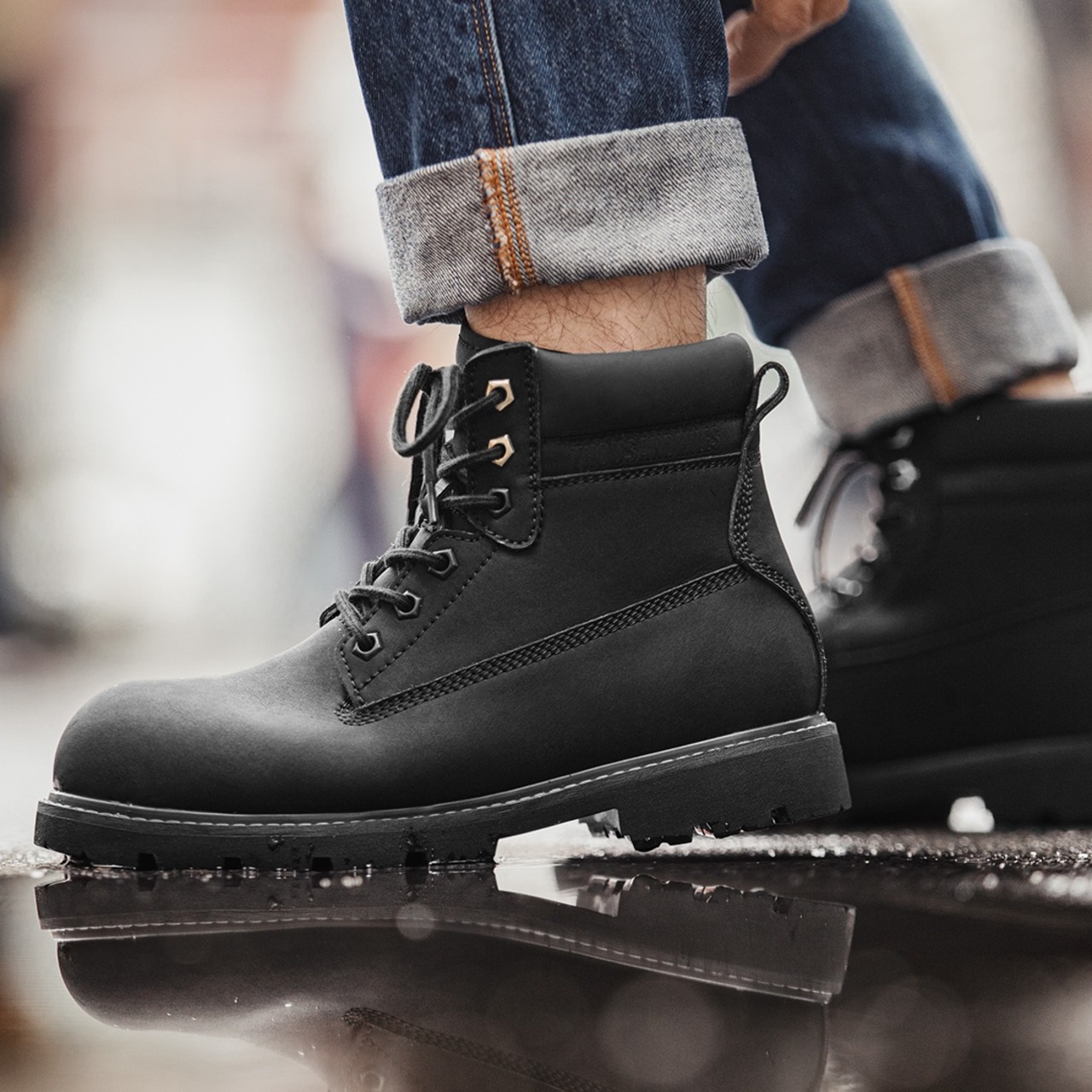 Round Toe Lace Up Boots ◇H0001