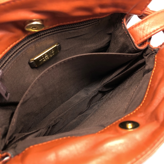 LOEWE ロエベ アナグラム ショルダーバッグ ブラウン レザー 巾着 vintage ヴィンテージ オールド gu6xkn