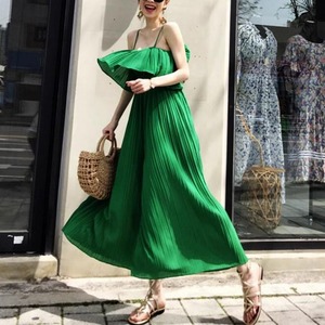 ハイウエストプリーツシフォンワンピース 20928