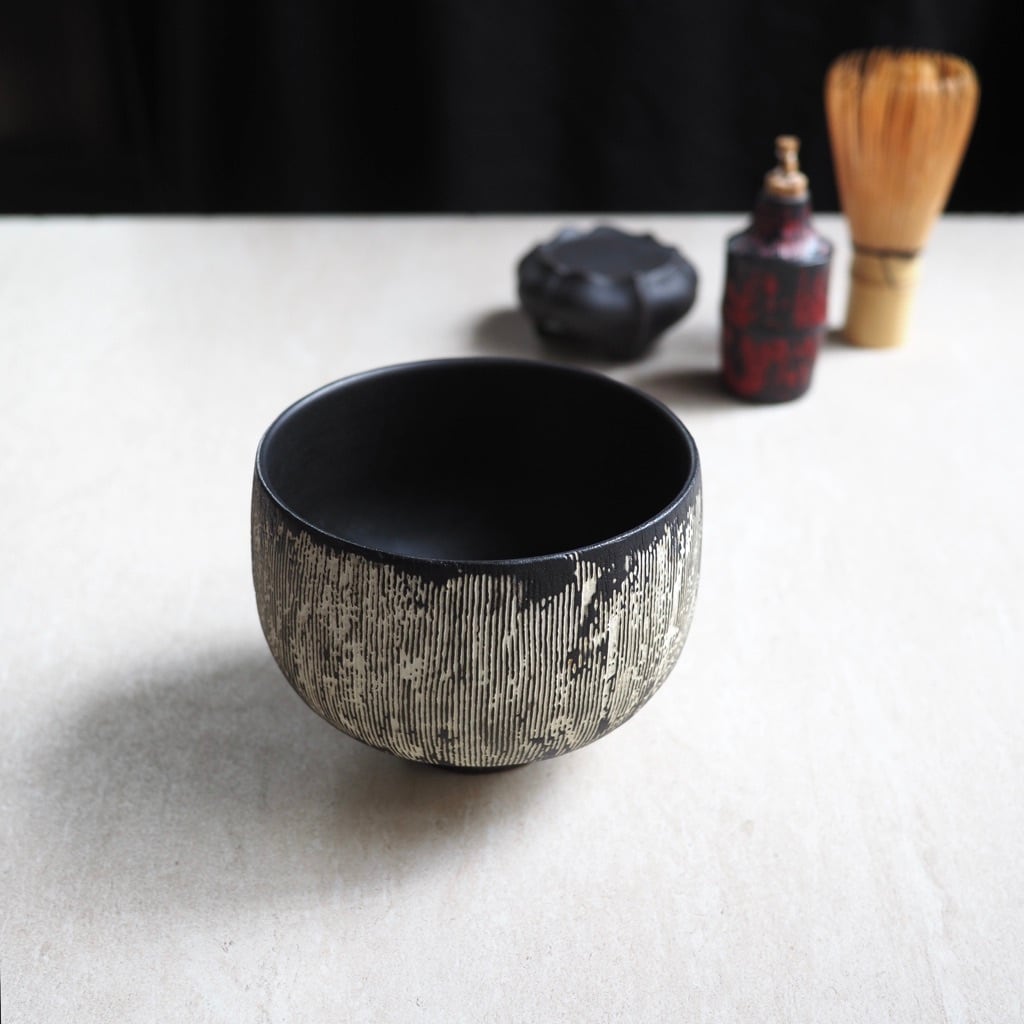 東 一仁/茶碗 白黒 茶碗