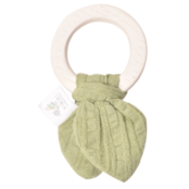 Organic Comforters with Rubber Teether (with Muslin) Olive_97011