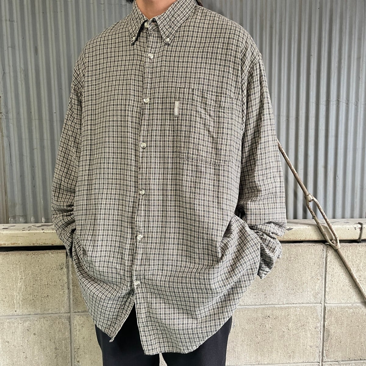 コロンビア メンズ ボタンダウン 長袖 シャツ 総柄 2XL USA 90s