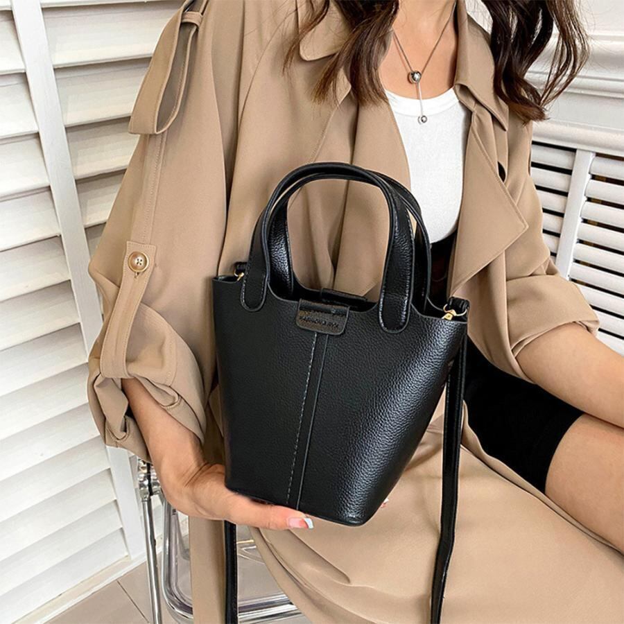 バケツ型 2wayトート PUレザーミニハンドバック