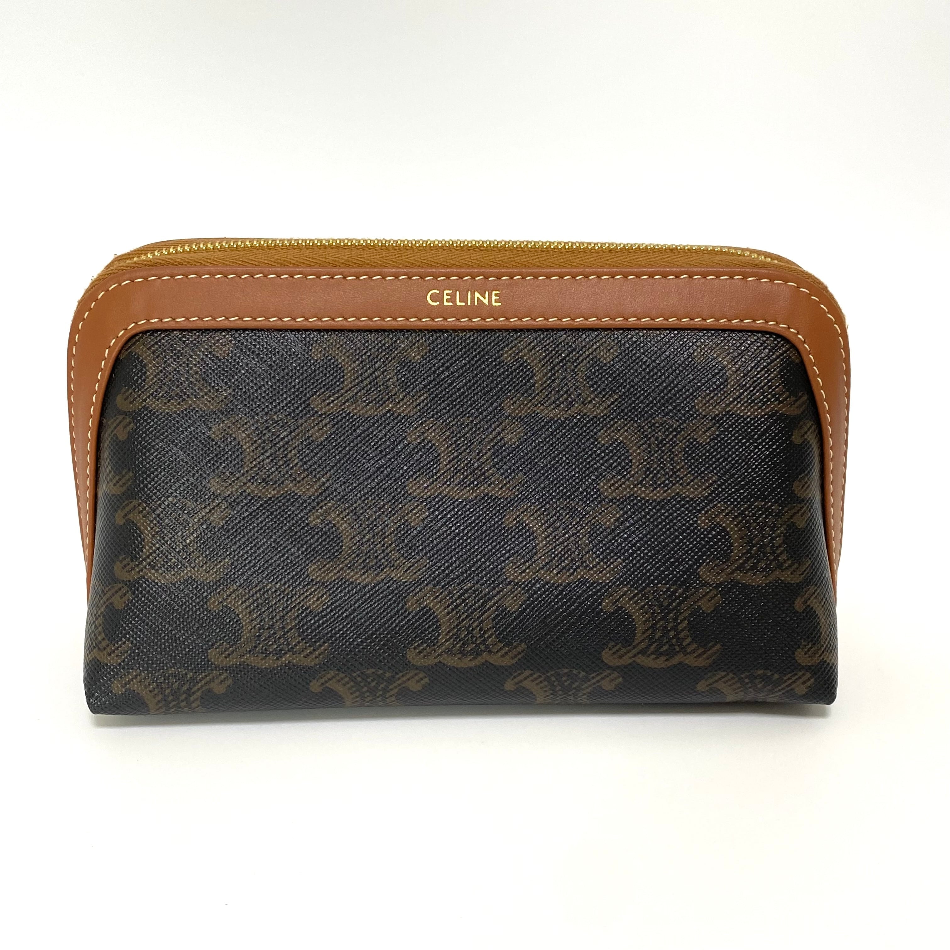CELINE (セリーヌ) トリオンフ キャンバス コスメポーチ CELINE セリーヌ スモール コスメテック ポーチ トリオンフ