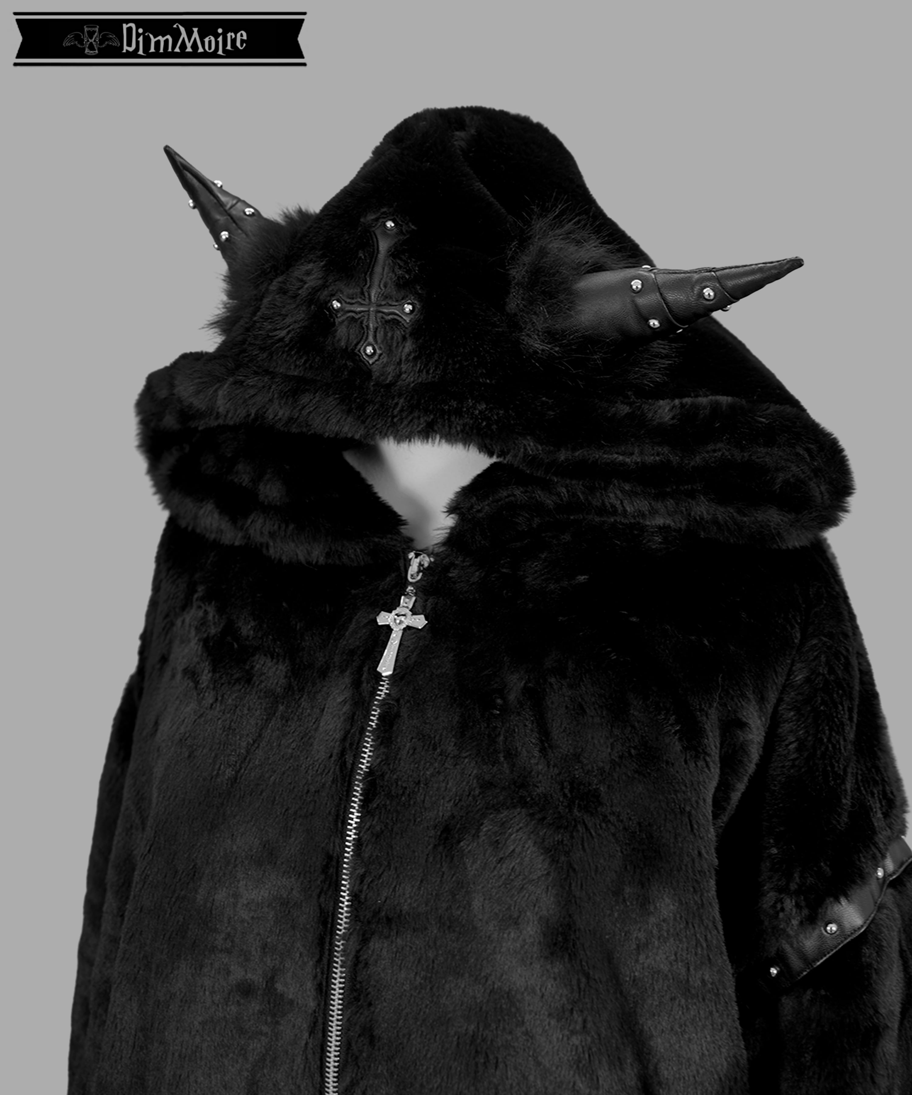 DimMoire【ディムモアール】ファーフードパーカー/Black XL DimMoire【ディムモアール】ファーフードパーカー/Black XL DimMoire