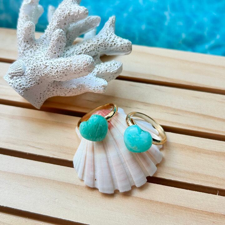 ターコイズ カービング 三日月 ピアス | LISA Bijoux