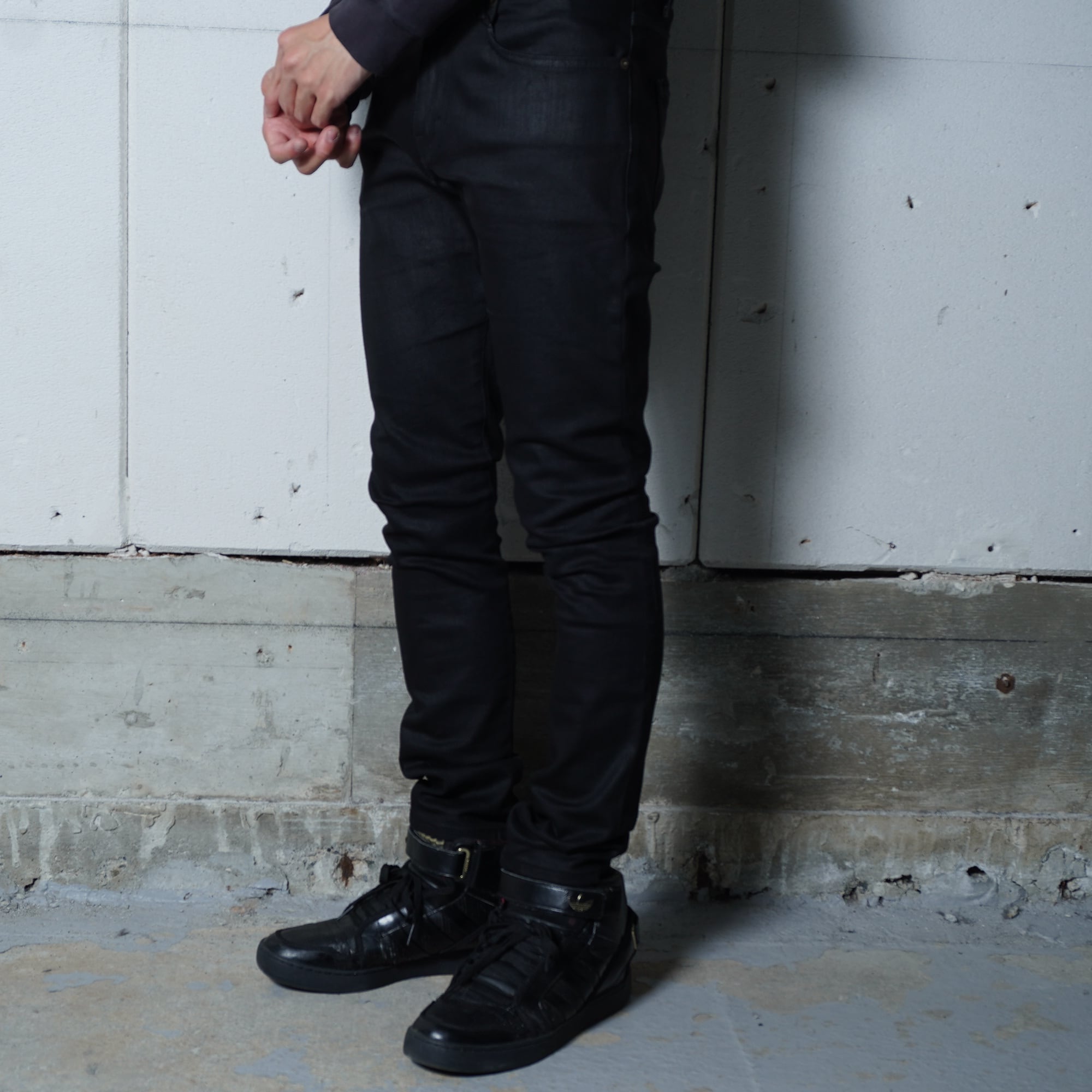サンローラン　13aw エディ期　ブラックコーティングスキニー Saint Laurent】サンローラン エディ期 コーティング スキニーデニム