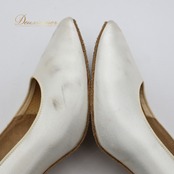 社交ダンス 衣装 シューズ 23cm ホワイト系 靴 くつ ヒール レディース 白 光沢 無地 シンプル 練習 レッスン イベント ステージ ダンス衣装 ダンスシューズ 上品 かわいい