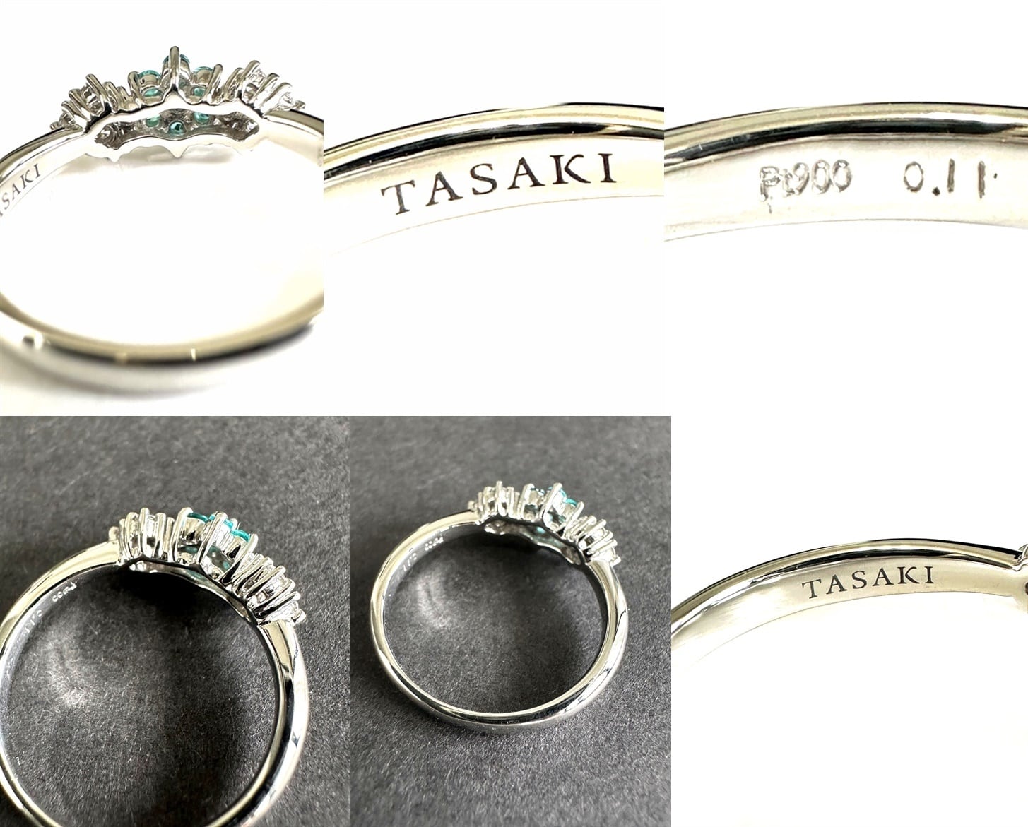 TASAKI タサキ パライバトルマリン ダイヤモンド リング 15P プラチナ