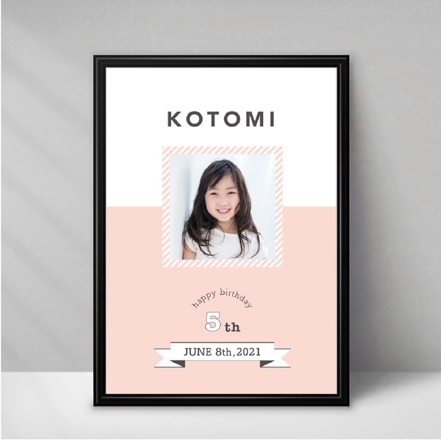 送料込 写真入り アニバーサリーポスター お誕生日ポスター バースデーポスター キッズポスター ポスター ステッカー Lineスタンプ Nananao