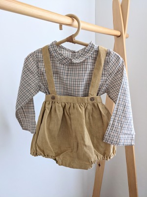 Carrot Baby Shirt - Organge Check / CARAMEL