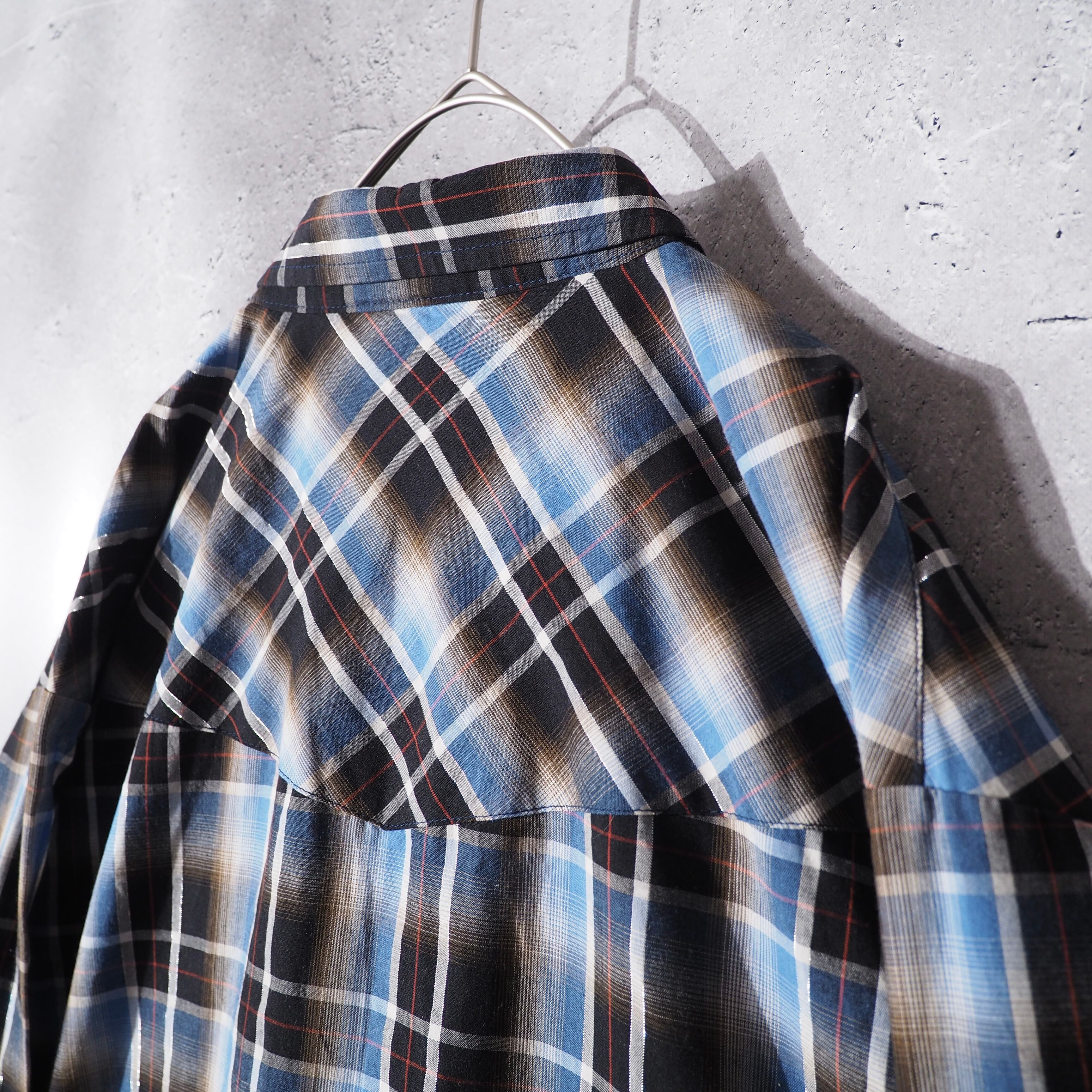 1990s ” Plains ” cold check pattern design loose silhouette vintage western shirt