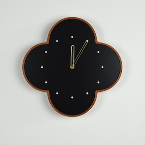マホガニーの壁掛け時計 大 黒 φ300mm