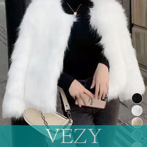エコファーコート ファージャケット 冬服 もこもこ フェイクファーアウター 高見え 暖かい 中綿入りコート ショート丈羽織り ふわふわ 秋冬韓国 上品 アウター コート ジャケット VEZY ベジー ItemNo.【20215713 】