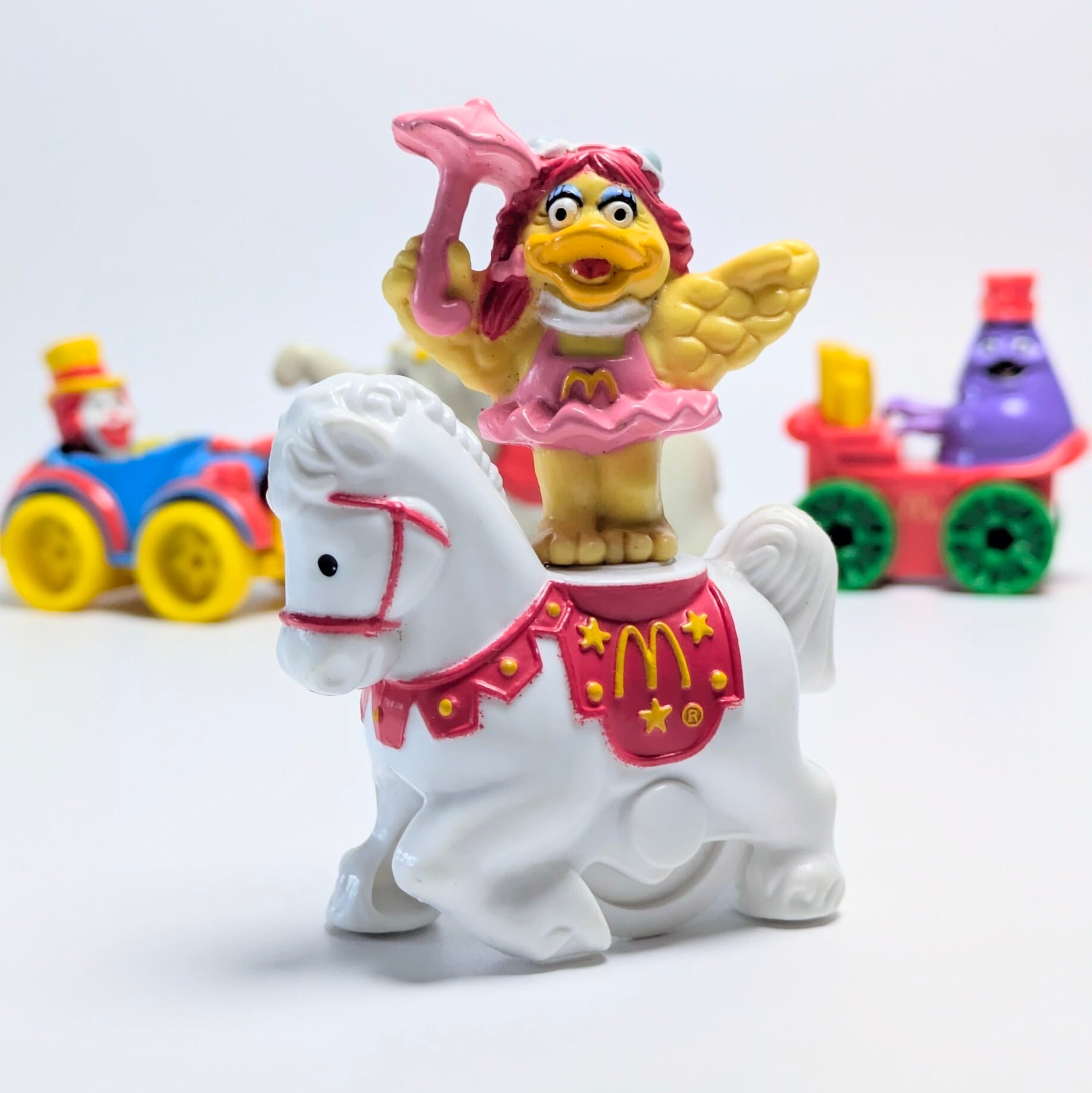 ☆VINTAGE 1989☆ 【 McDonald's  ( マクドナルド ) 】1989年マクドナルドミールトイ『 マクドナルドランド・サーカスパレード（McDonaldland Circus Parade）』全4種コンプリートセット / ハッピーミール  〚アメリカン雑貨 アメトイ〛