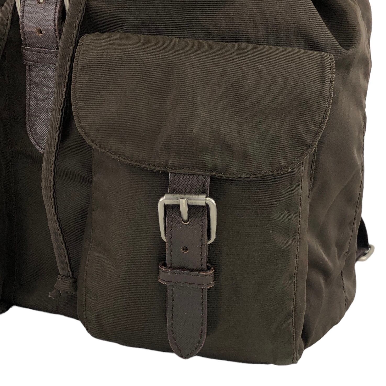 PRADA プラダ バックパック ブラウン トライアングルロゴ ナイロン