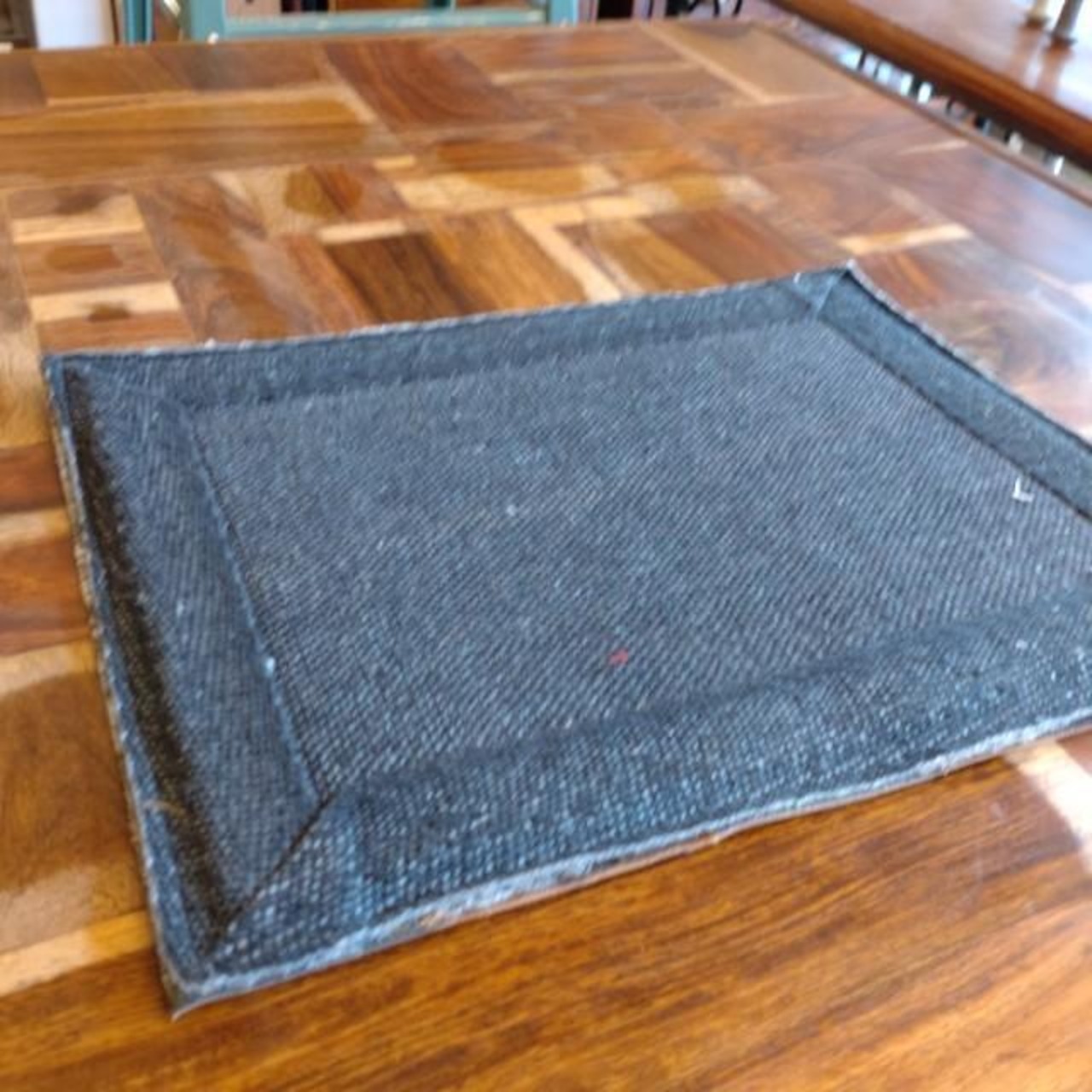 TOPANGA Homefurnishing　デニムレザーパッチランチョンマット　ブラウンカラー　30×40cm　ランチョンマット　ティーマット　本革　牛革
