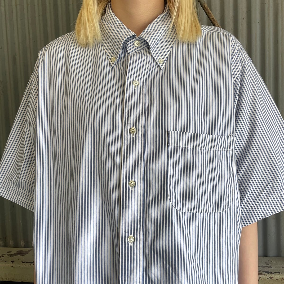 【BrooksBrothers】80-90s USA製 ストライプシャツ L相当