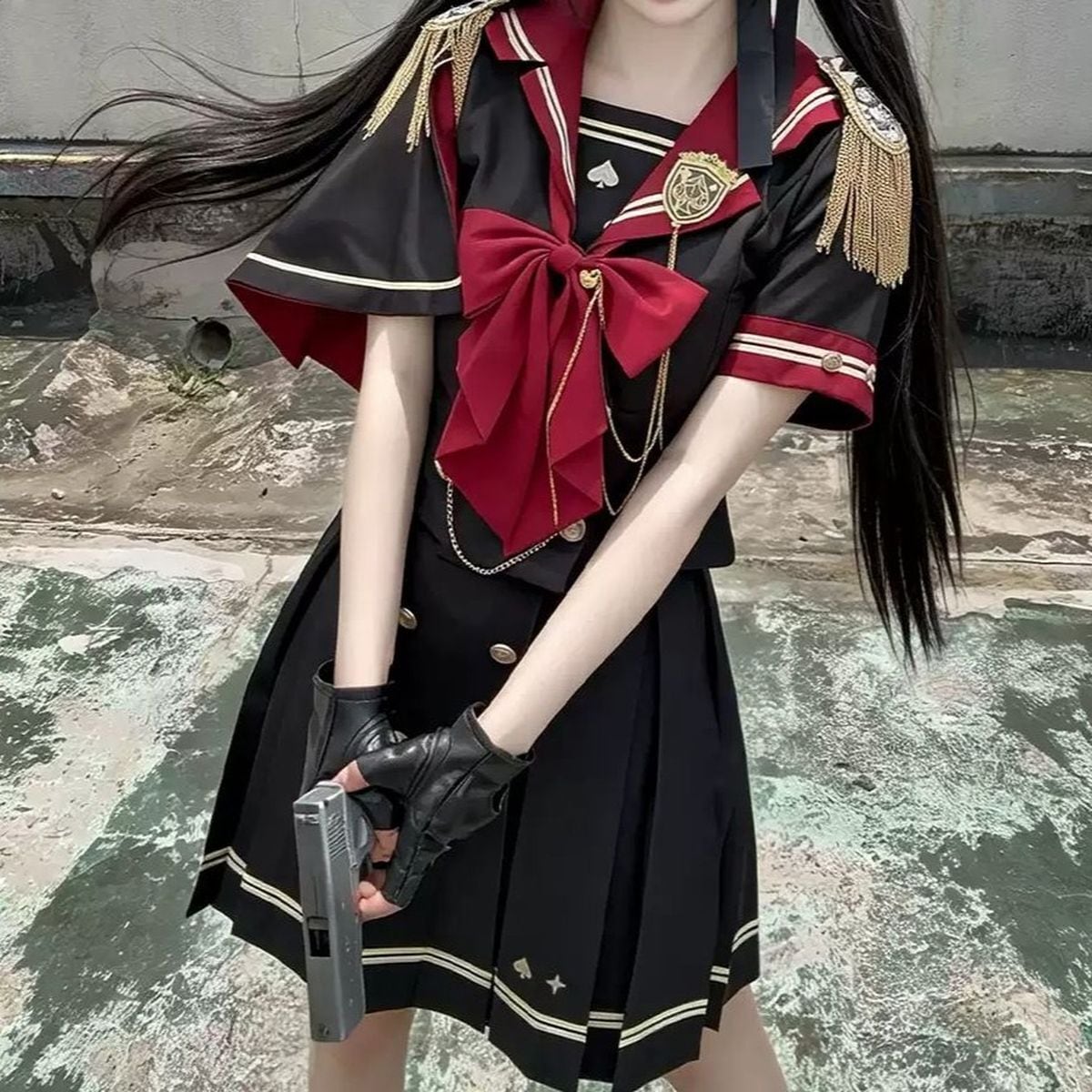 サイドケープ軍服セーラー服セットアップ：ケープ付きver. | Maiden's Rêve