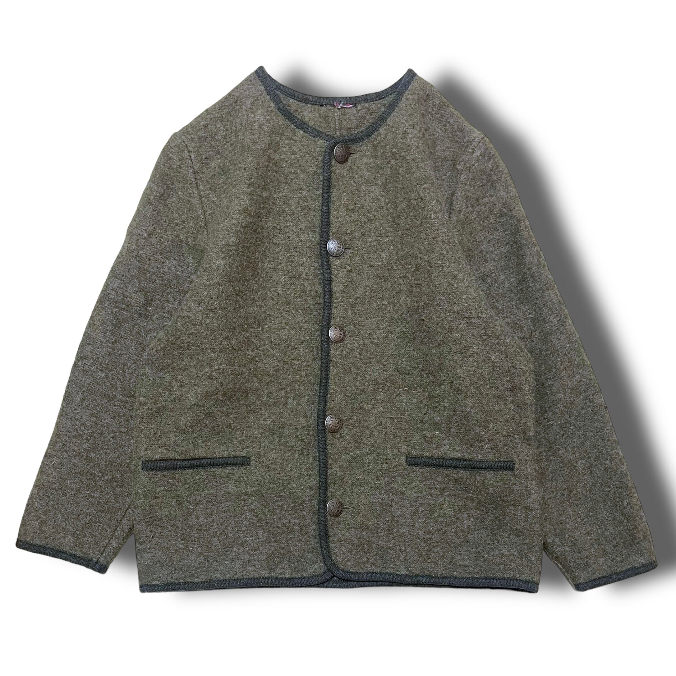 【Vintage】ノーカラーチロリアンウールジャケット