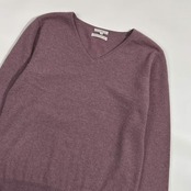 カシミヤ100% et plus エプリュ Vネック ニット セーター L/パープル系 レディース