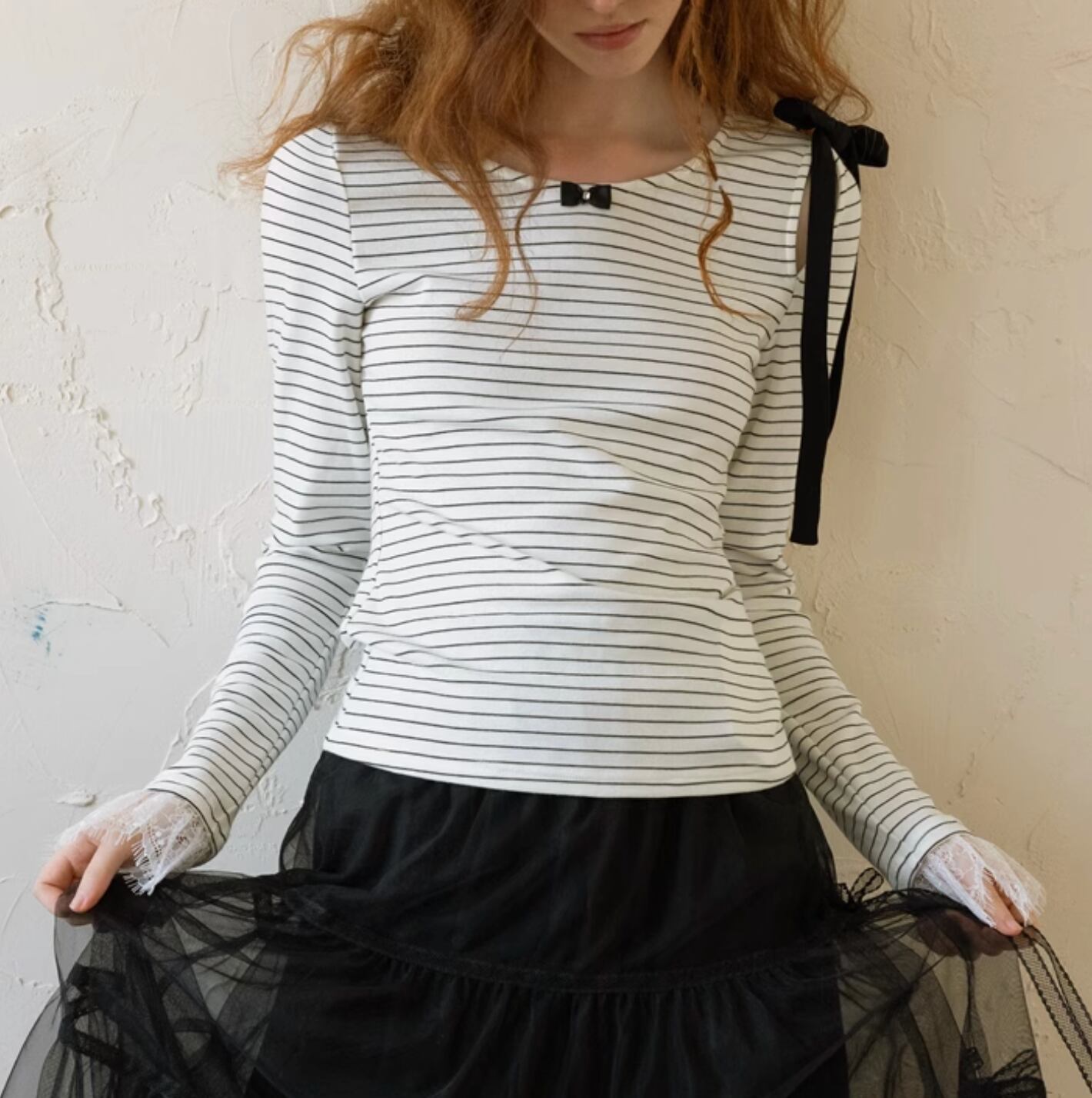 ribbon border t-shirt