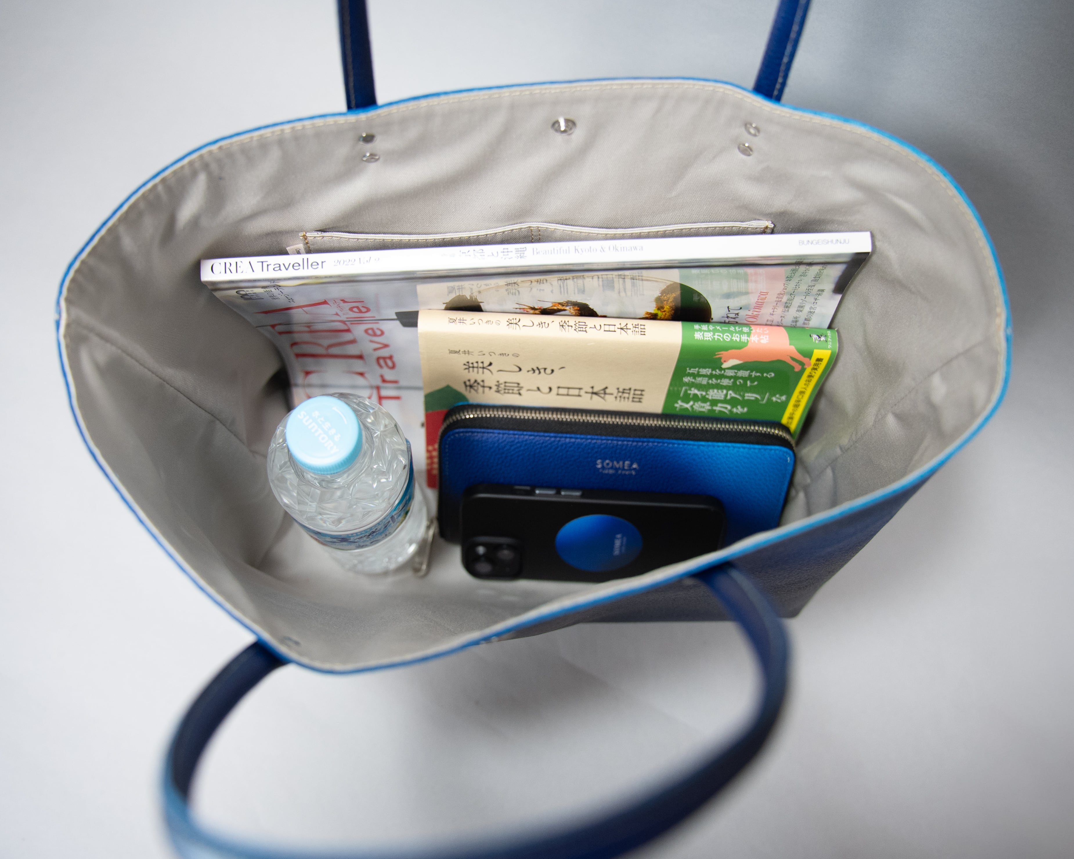 SOMEA brume タンゴブルー レザートートL | 池内友禅