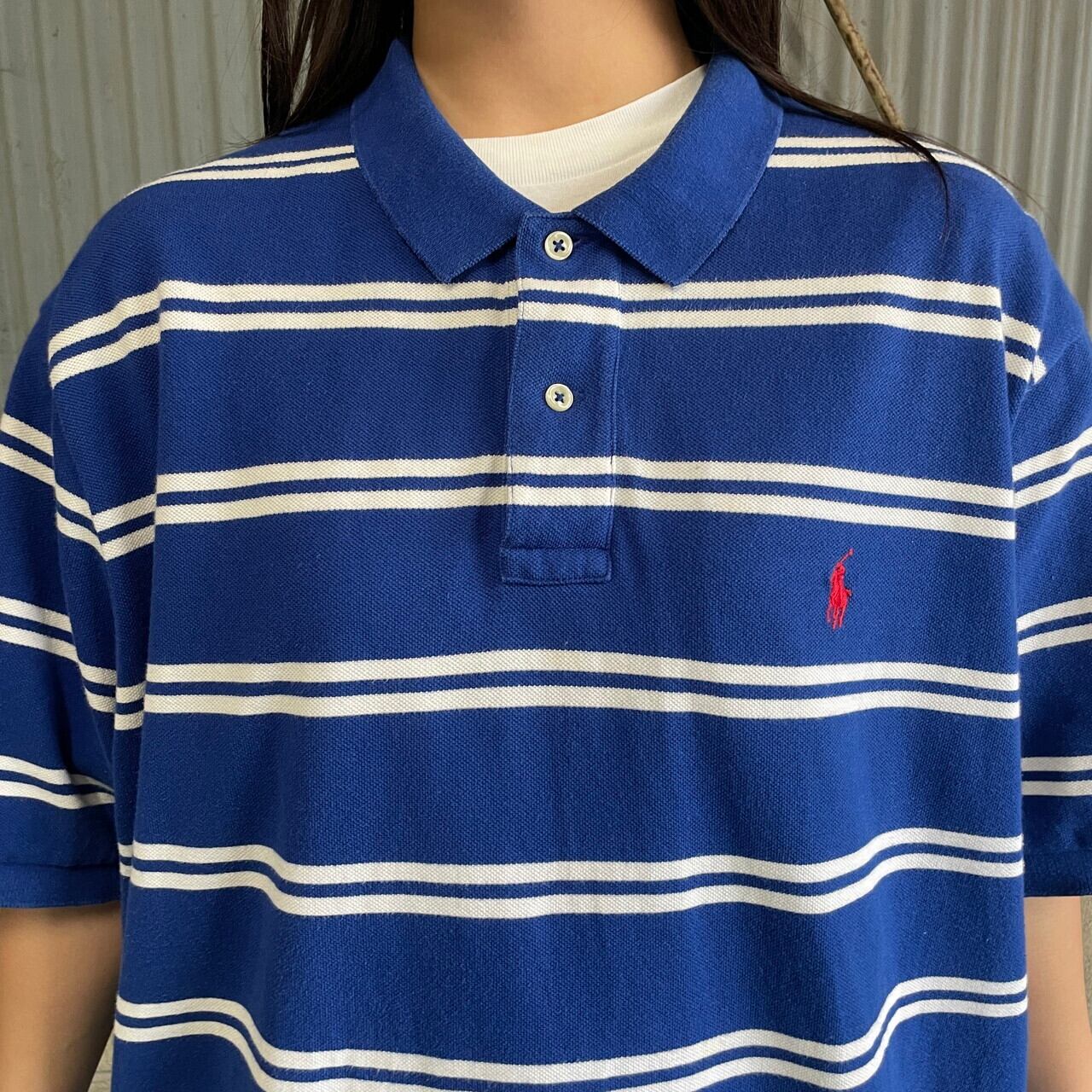ビッグサイズ Polo by Ralph Lauren 鹿の子 ボーダー ポロシャツ