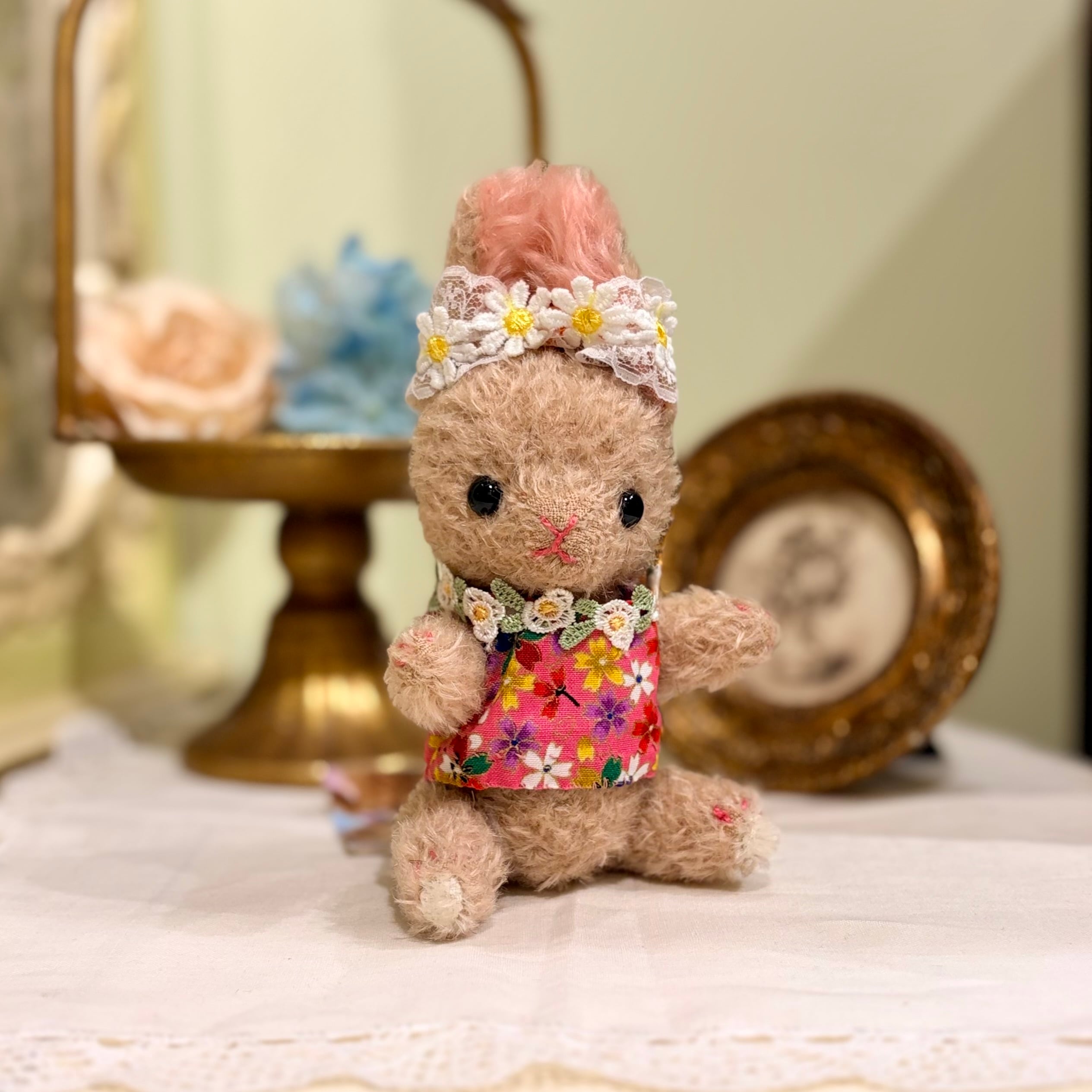 テディベア作家　まつもとようこさん Sold※作家様作品 まつもとようこ テディベア（ピンク） | Bells Room