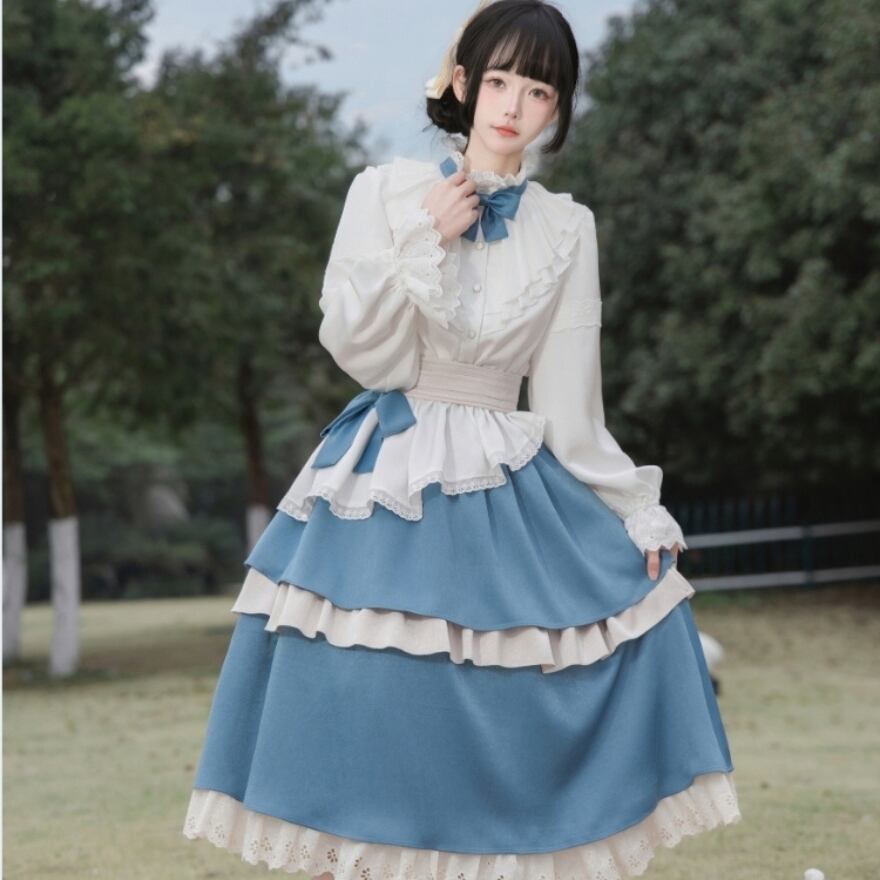 スカート レイヤード フリル クラシカルロリィタ フレンチガーリー エレガント 控えめ