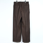 INTERIM / INDIA WOOL CLASSIC HERRINGBONE WITH LEATHER PIPING 2-TUCK STRAIGHT SLACKS