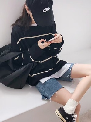 透かしボーダーニット　AJ−4Z4039-612