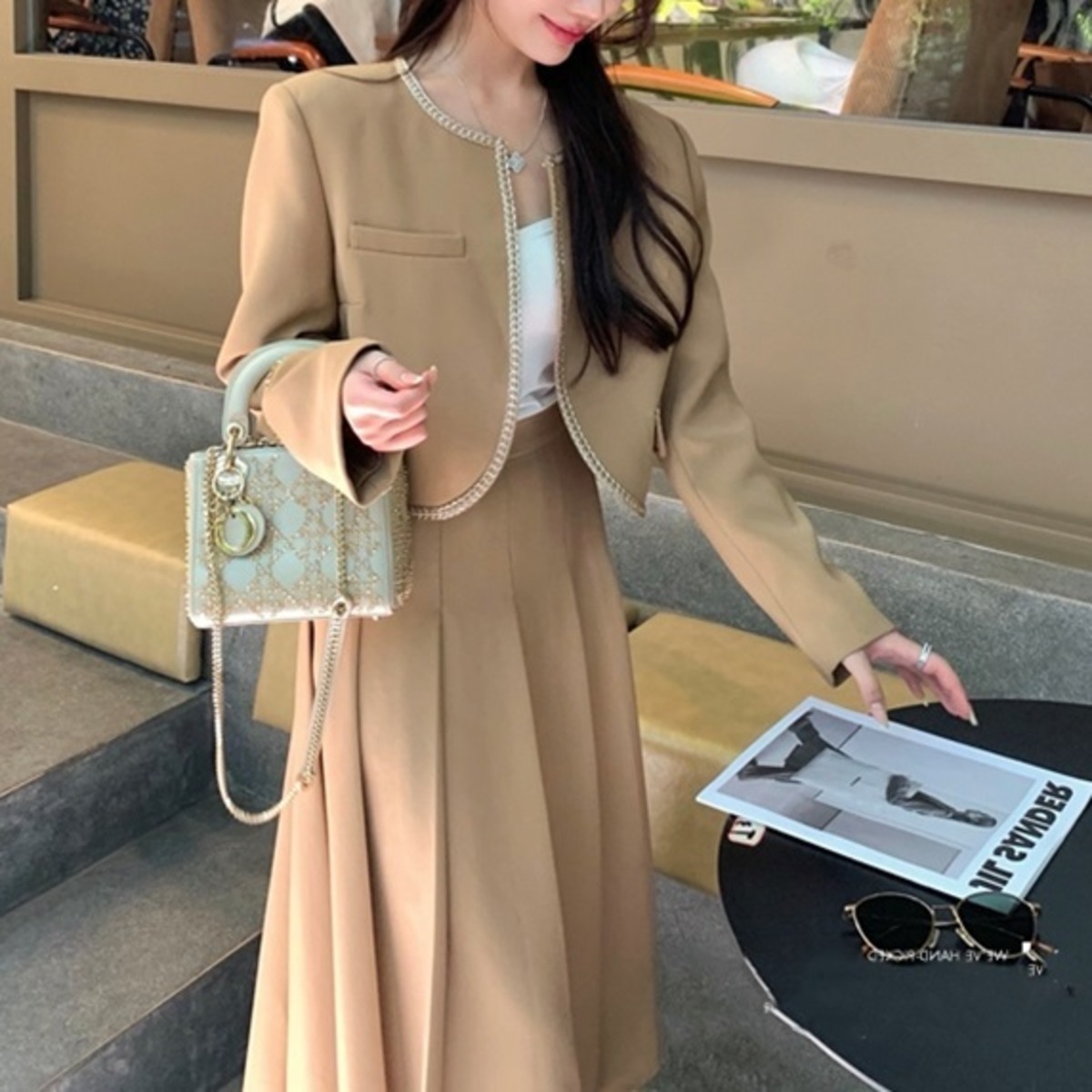 未使用 インゲボルグ INGEBORG ジップアップ ジャケット & プリーツ  