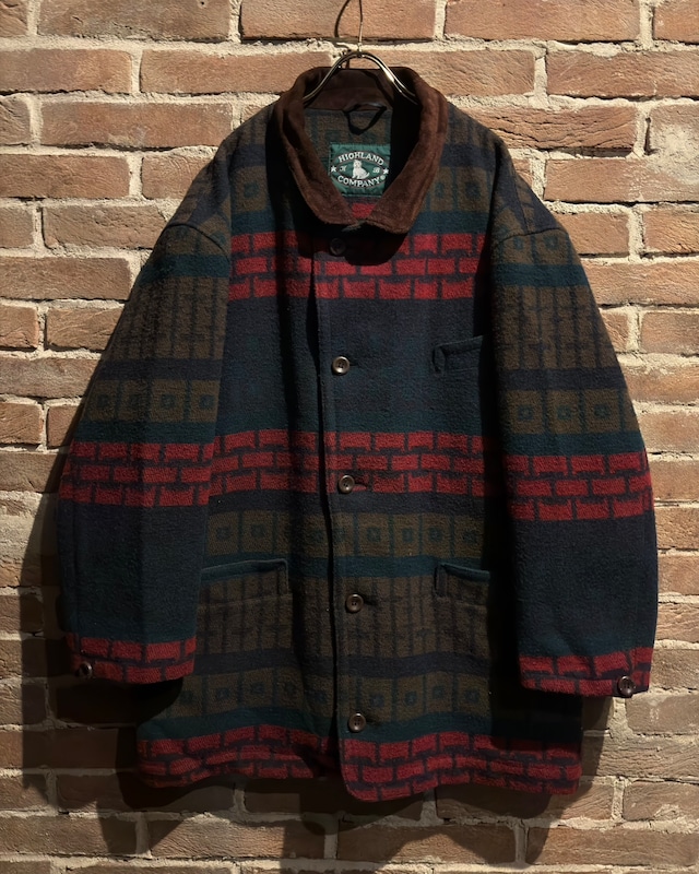 【Caka act3】Leather Collar Vintage Loose Wool Jacket