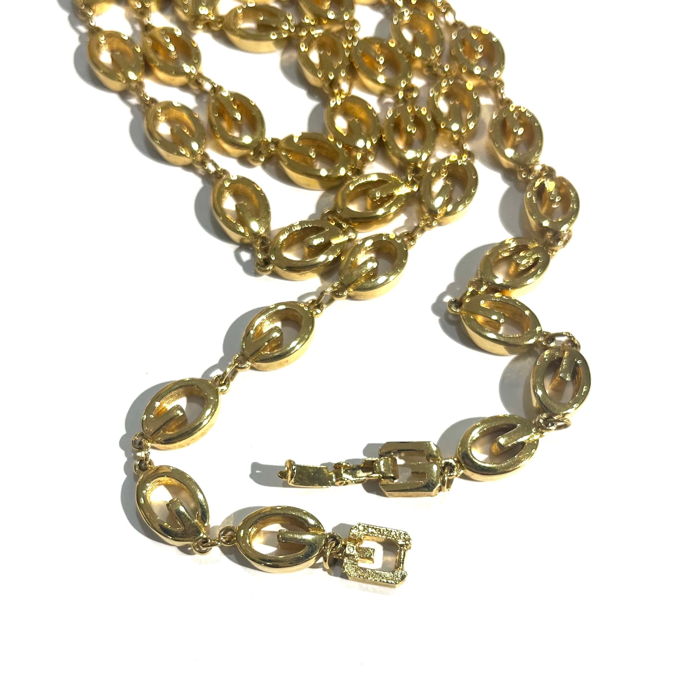 GIVENCHY ジバンシー ネックレス ゴールド ロング タグ付 ヴィンテージ NG3-【 GIVENCHY 】ジバンシィ・ヴィンテージネックレス Shiny gold