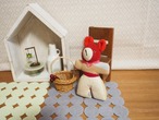 赤いくま　古いJAPANぬいぐるみ　 画像2