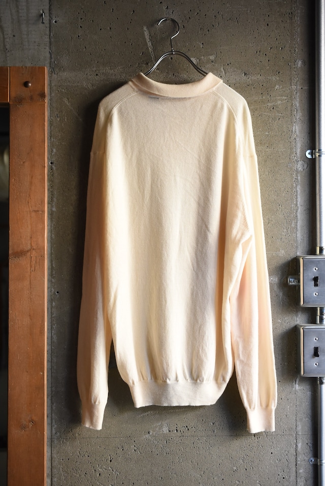 OK／90-00's "Jos.A.BANK" -Signature Collection- merino wool knit polo shirt.