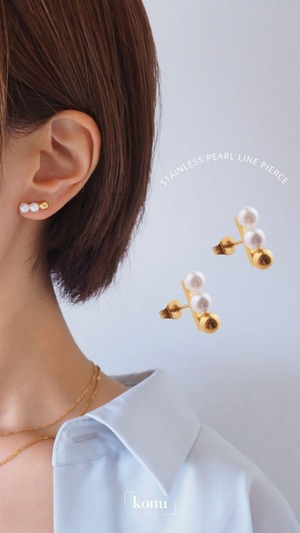 (3月7日発売)Stainless Pearl line Pierce【knpi056】