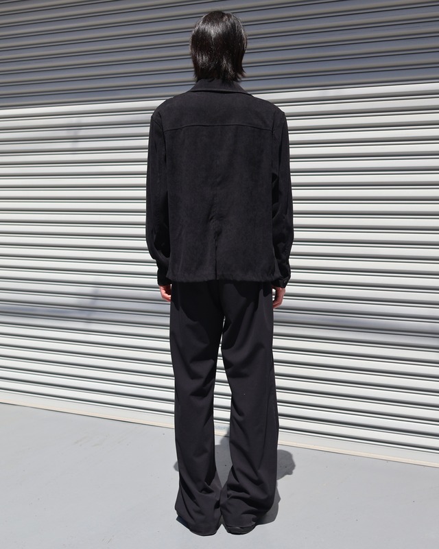 polyester suede zip-up blouson