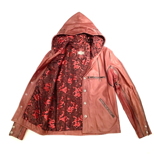 STEELO / スティーロ Leather Hooded Blouson JK　No4