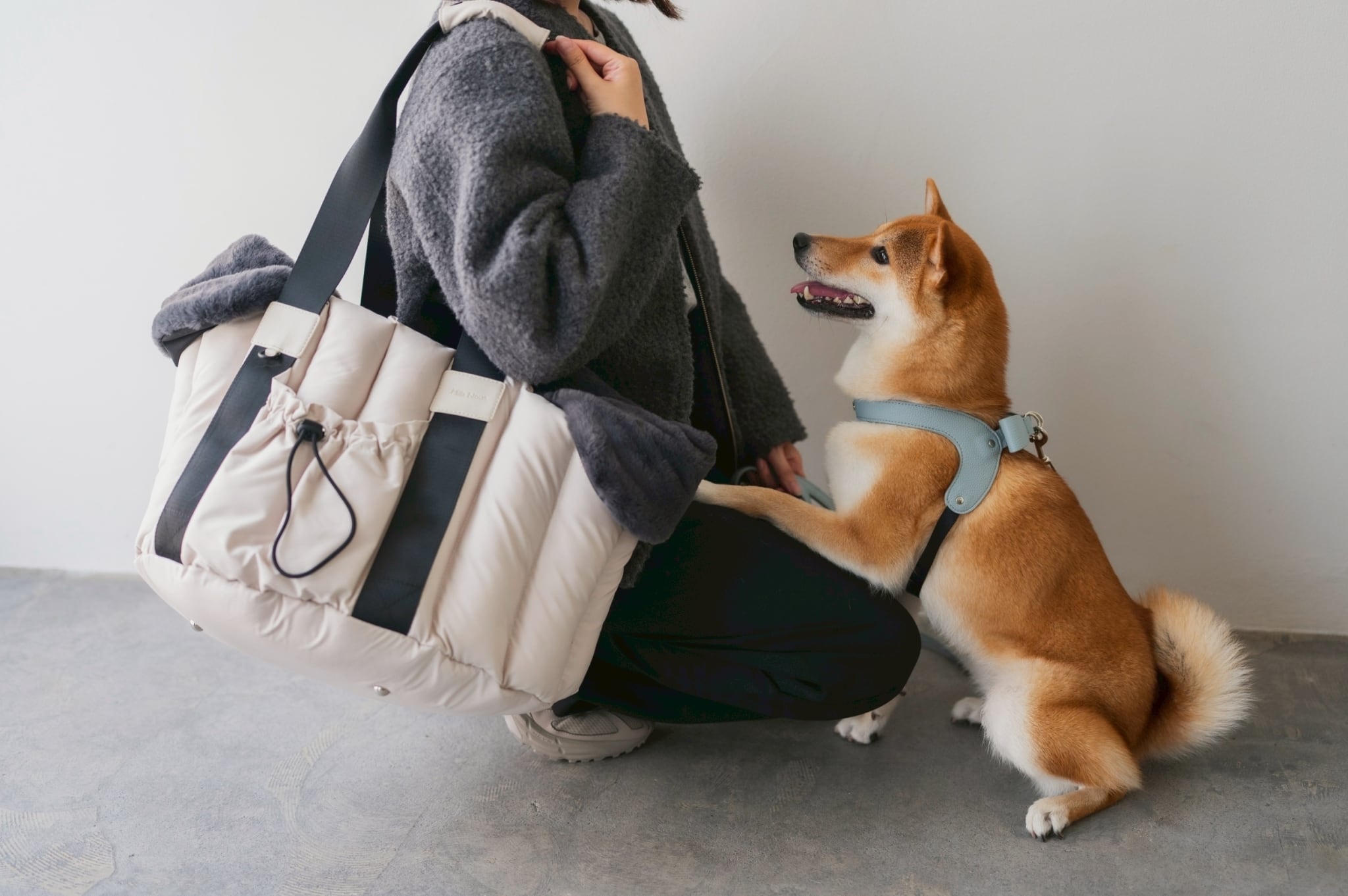 FuFu フワモコベッドキャリー クリーム ー ペットキャリー