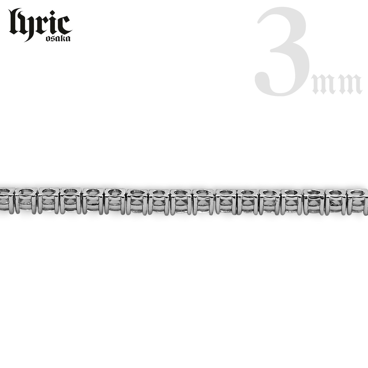 3mm 45cm  luxury tennis necklace silver