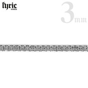 3mm 45cm  luxury tennis necklace silver