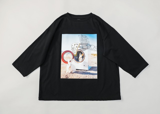 〈 michirico 25AW 〉 Down the rabbit hole bigT / MR25AW-06　(kids) / ブラック / S〜M