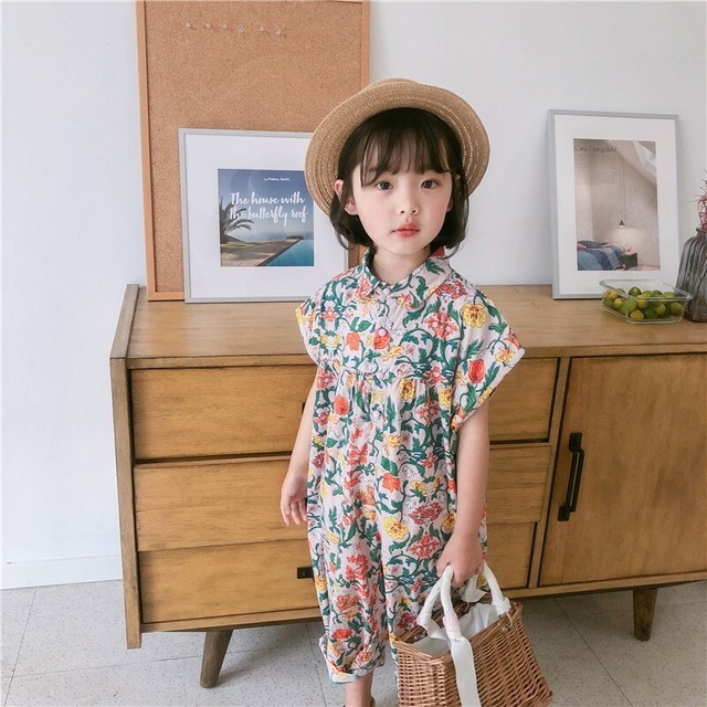 サロペット つなぎ オールインワン カバーオール オーバーオール パンツ ロング丈 ロング 子供服 子供 キッズ 女の子 柄 花柄 半袖 春夏 春 夏 新作 秋 旅行 フェス キャンプ アウトドア 人気 おすすめ かわいい おしゃれ 韓国 韓国子供服 プレゼント 贈り物